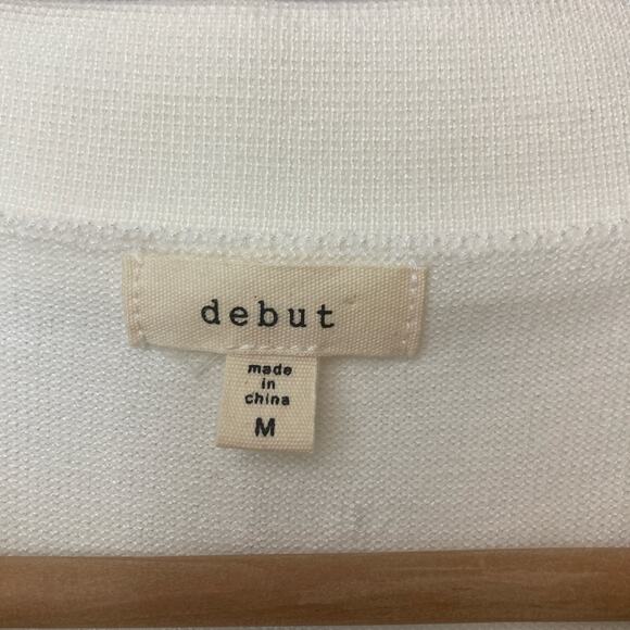 debut Retro Colorful Flowers Floral Knit Crop V-Neck Collar Sweater Vest Top - Picture 6 of 8